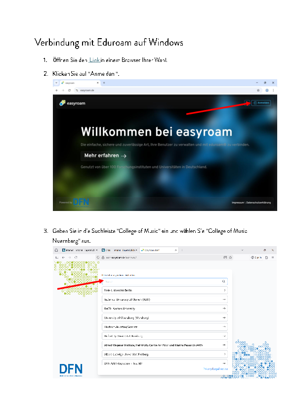 Verbindung mit Eduroam mit Windows-PC